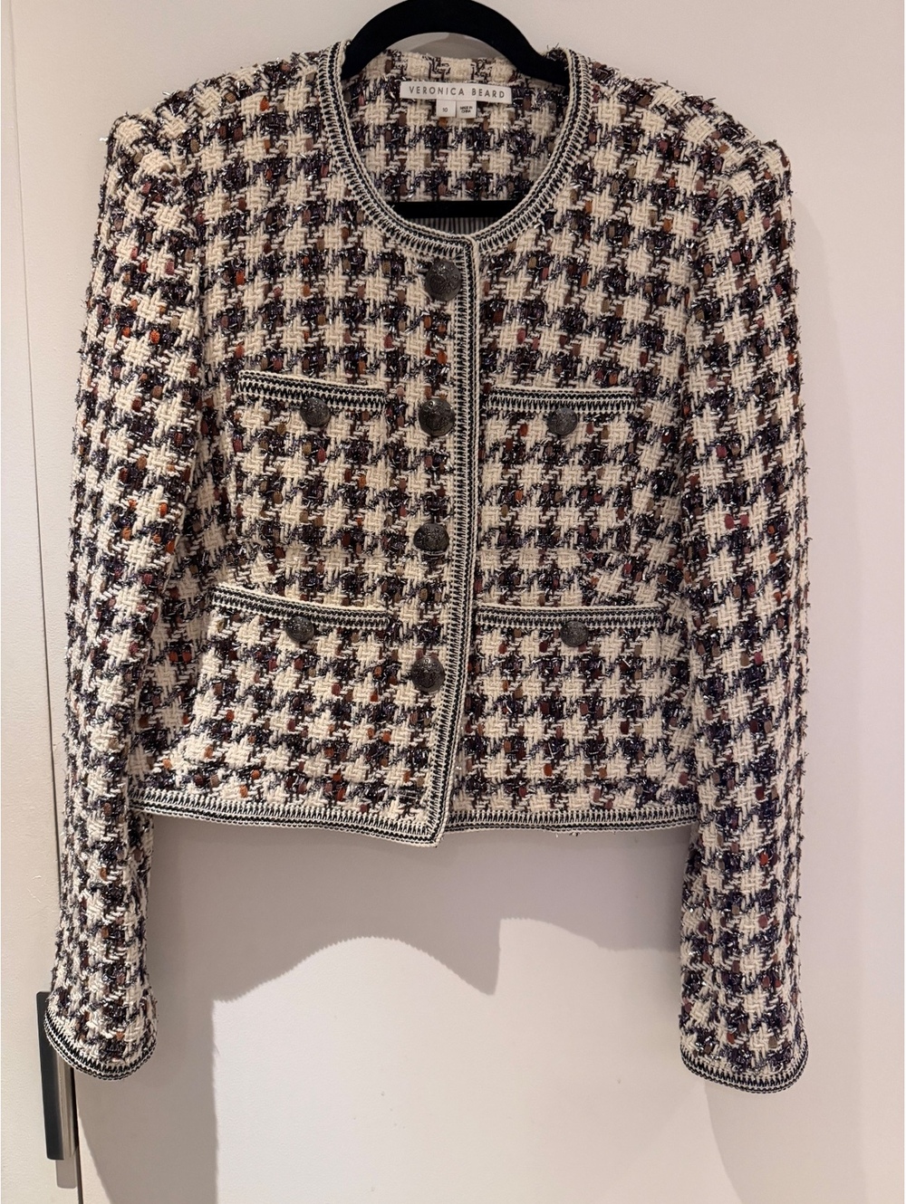 Veronica Beard Tweed Cropped Jacket - Size 10